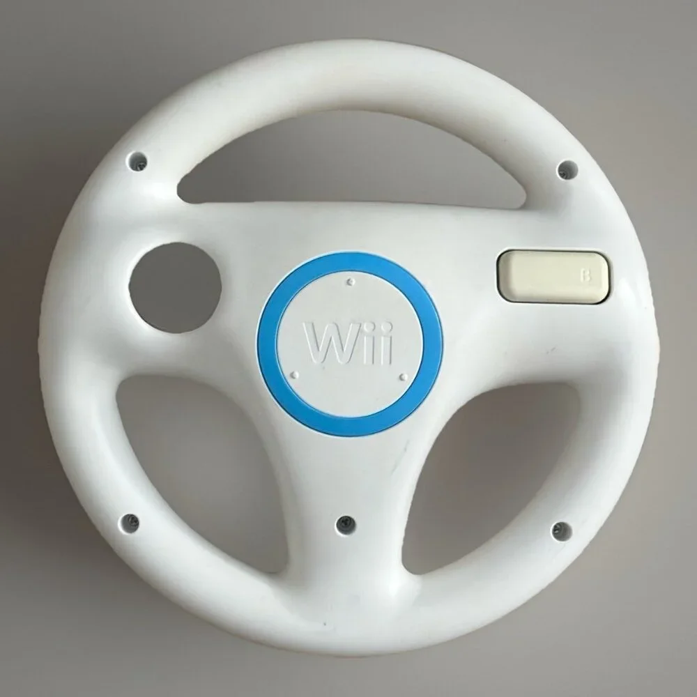 OEM Nintendo White WII WII U Mario Kart Steering‎ Racing Wheel RVL-024 Genuine
